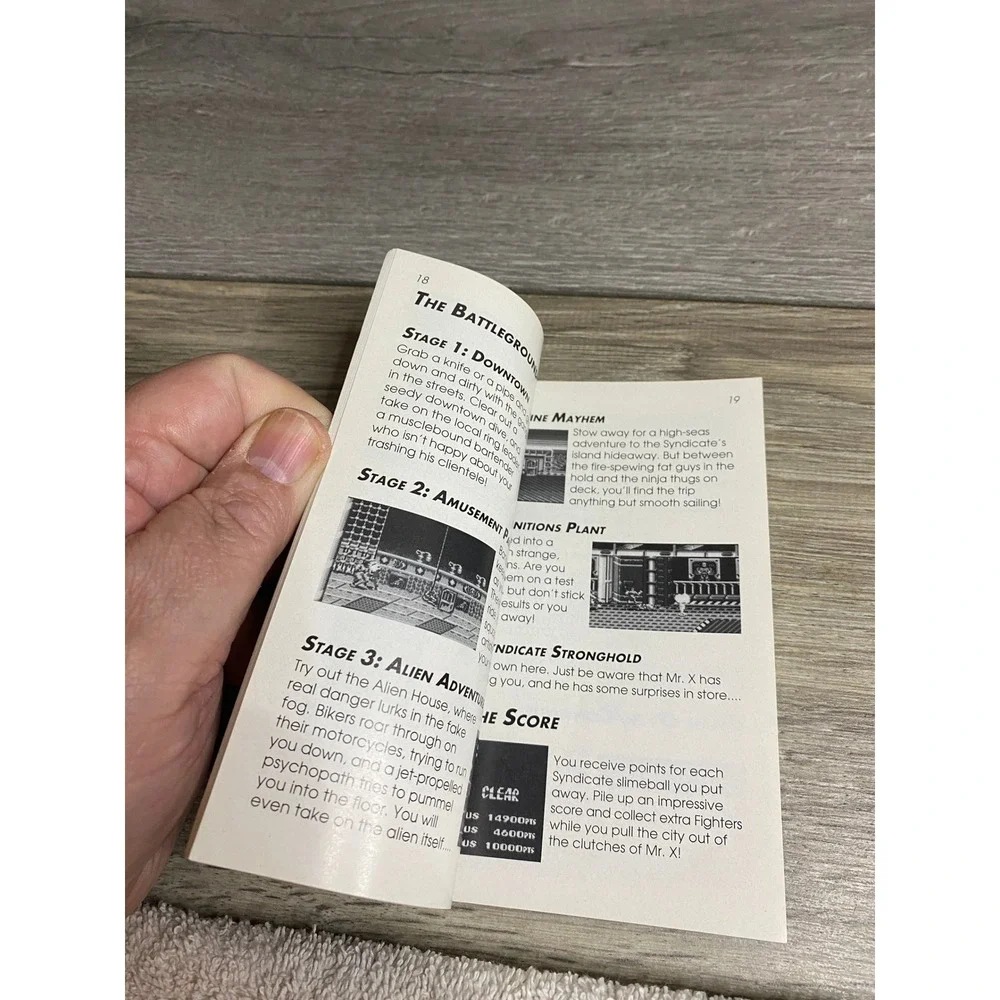 Sega Game‎ Gear Streets of Rage 2 Instruction Manual 1993 Original Booklet